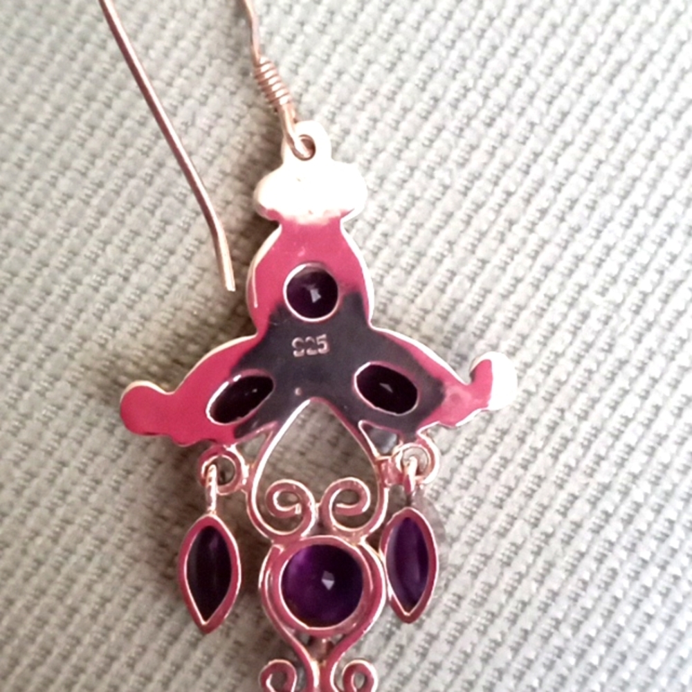 BALI LEGACY AMETHYST CHANDELIER EARRING'S - Picture 2 of 5